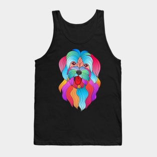 colored stylized dog head Tank Top